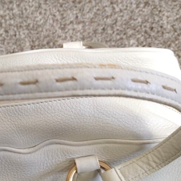 Sigrid Olsen White Leather Shoulder Bag Light Blue Lining Pre-Owned - Picture 16 of 16